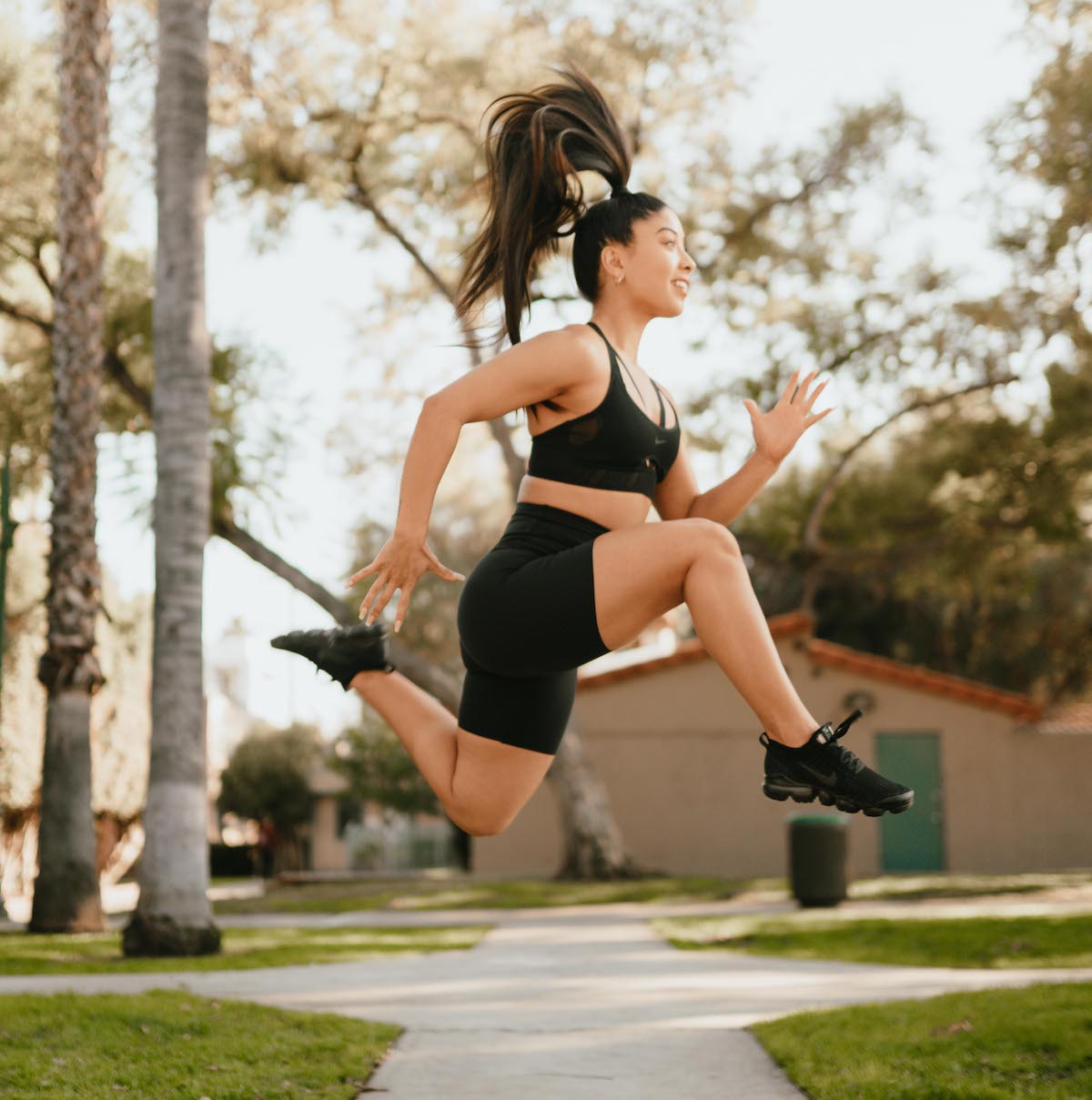 Woman doing leg workouts for women