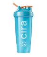Cira custom Blender Bottle in blue with orange cap