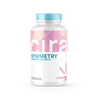 Cira Symmetry Hormone Balancer, 60 servings, in a white bottle with pink, orange and purple label and blue top. 